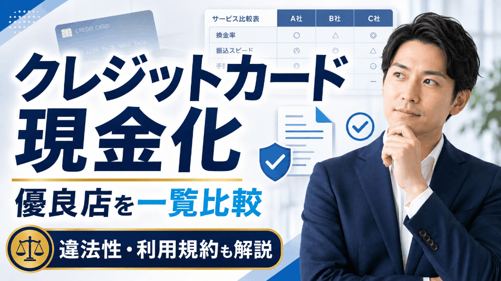 クレジットカード現金化の優良店を一覧比較!違法性や利用規約から見た位置づけも解説